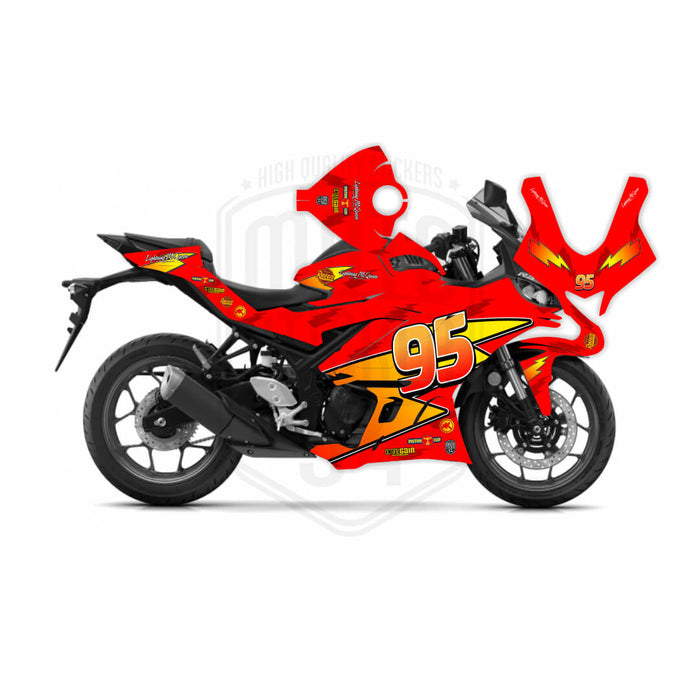 Rev Up Your Style: Lightning McQueen Decals for Honda CBR 125
