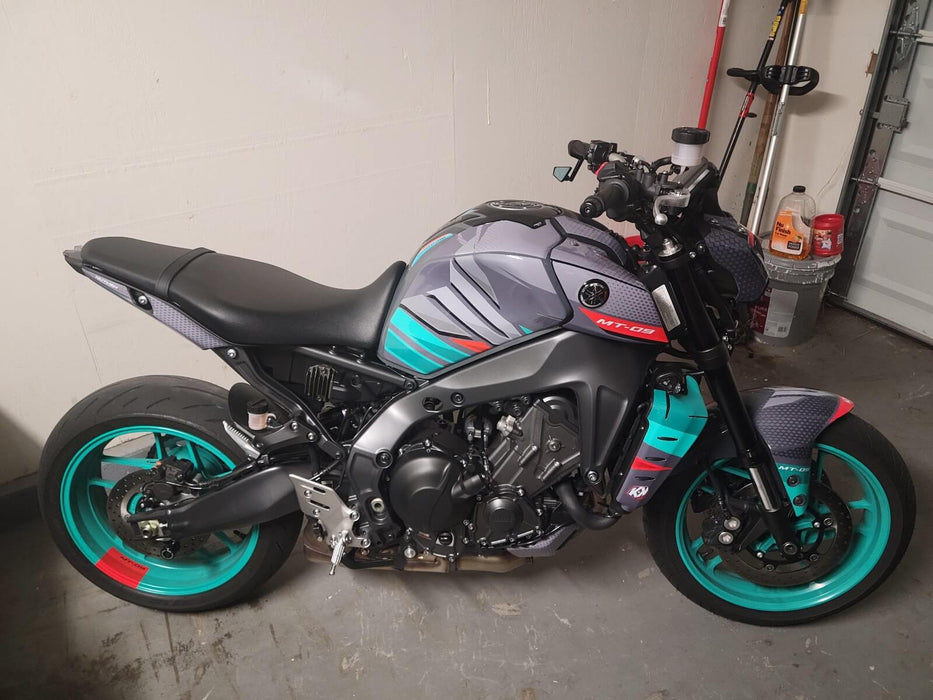 YAMAHA MT-09 Grey and Turquoise Graphic Kit 2014-2024