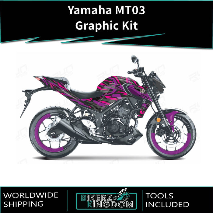 YAMAHA MT03 Funky Pinks Graphic Kit 2014-2024 Models