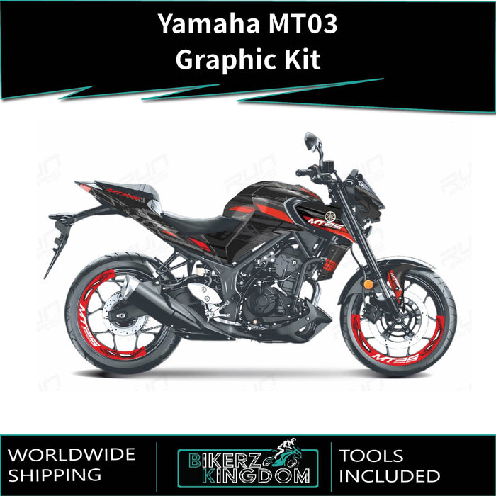 YAMAHA MT03 Graphiti Design Graphic Kit 2014-2024 Models