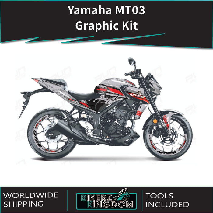 YAMAHA MT03 Graphiti Design Graphic Kit 2014-2024 Models