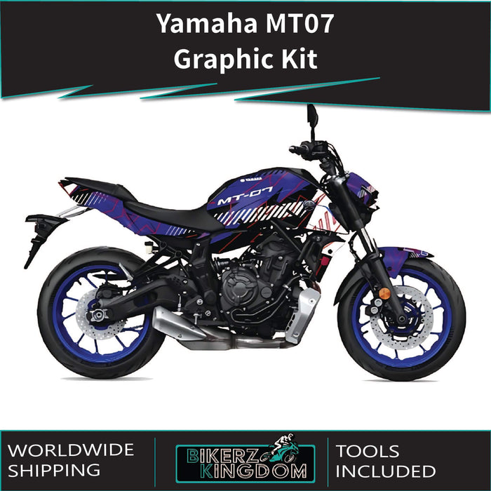 YAMAHA MT07 Graphics Kit 2014-2024 Lines Design MT07 Decal Set