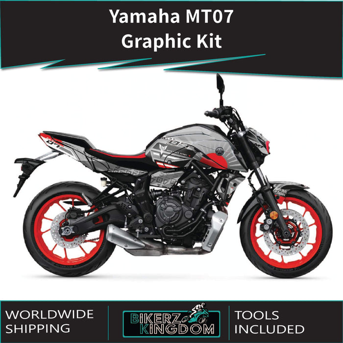 YAMAHA MT07 Graphics Kit 2014-2024 Sun Rays Design MT07 Decal Set