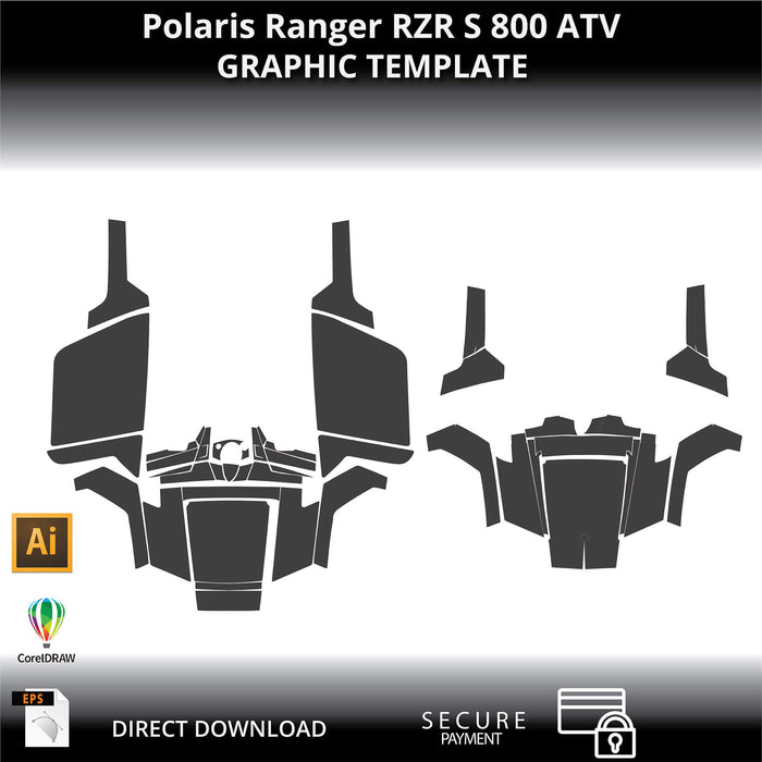 Polaris Ranger RZR S 800 ATV 1:1 Vector Graphic Template