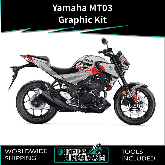 Il kit grafico Yamaha MT07 è adatto per decalcomanie grigie dal 2014 al 2017