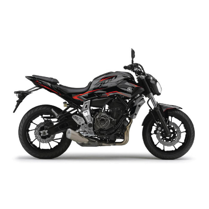 YAMAHA MT07 Funky Grey and Red Graphic Kit 2014-2024