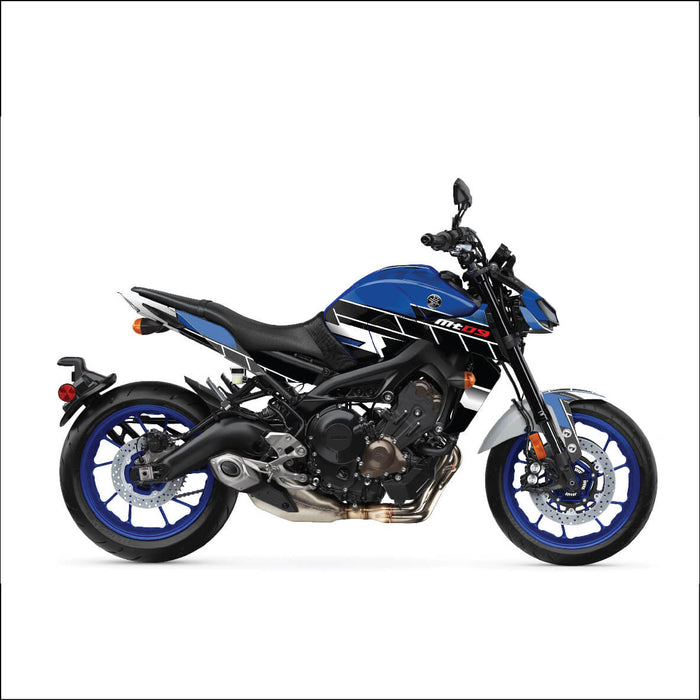 YAMAHA MT09 Midnight Blue White Graphic Kit 2014-2024