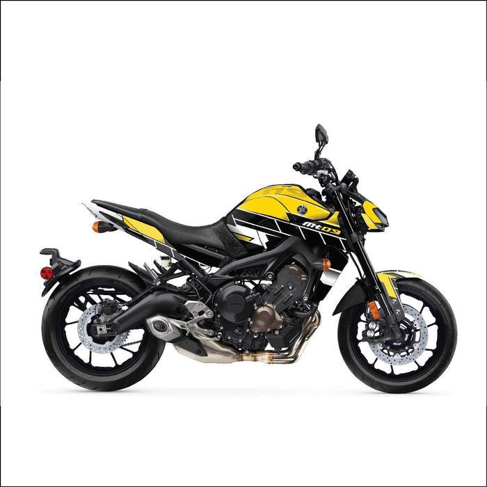 YAMAHA MT09 Black Yellow Graphic Kit 2014-2024