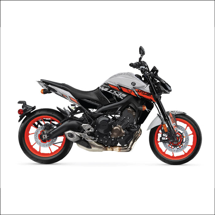 YAMAHA MT-09 Black Orange White Graphic Kit 2014-2024