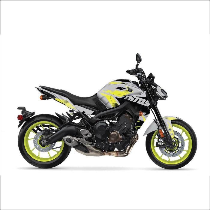 YAMAHA MT09 Grey and Bright Yellow Graphic Kit 2014-2024