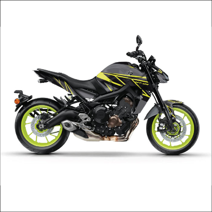 YAMAHA MT09 Bright Yellow and Grey Graphic Kit 2014-2024