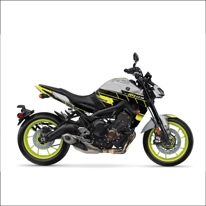 YAMAHA MT09 Bright Yellow and Black Graphic Kit 2014-2024