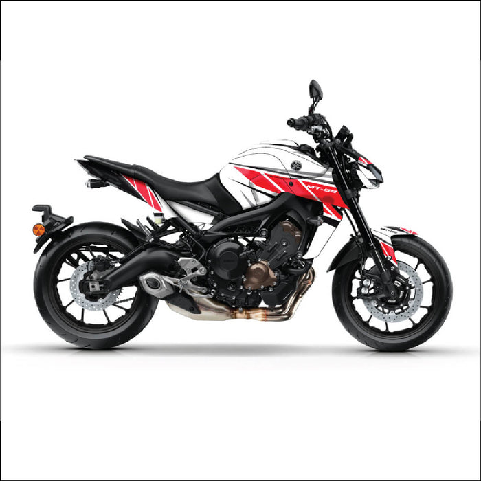 YAMAHA MT09 Red and White Yellow Graphic Kit 2014-2024