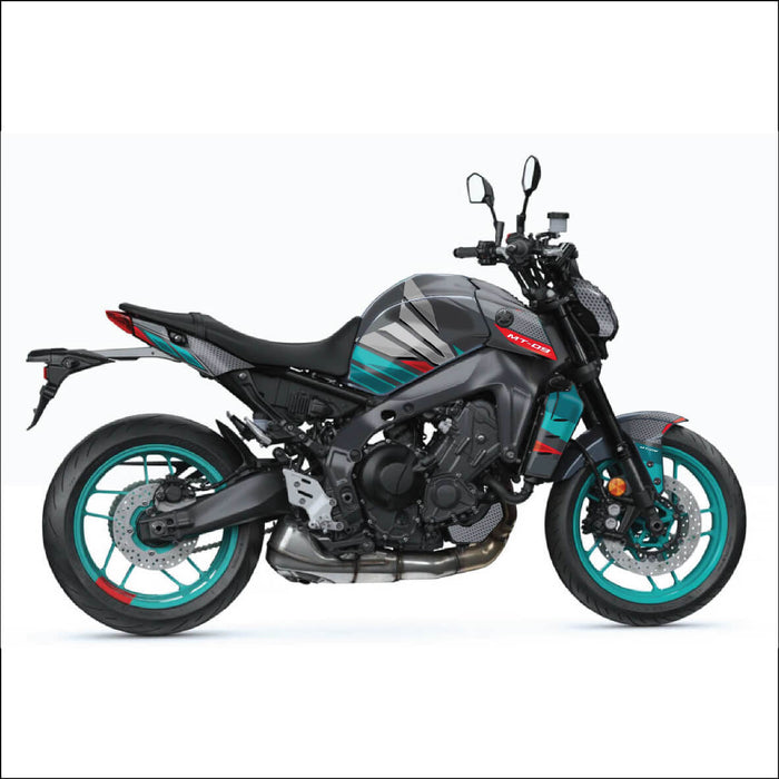 YAMAHA MT-09 Grey and Turquoise Graphic Kit 2014-2024