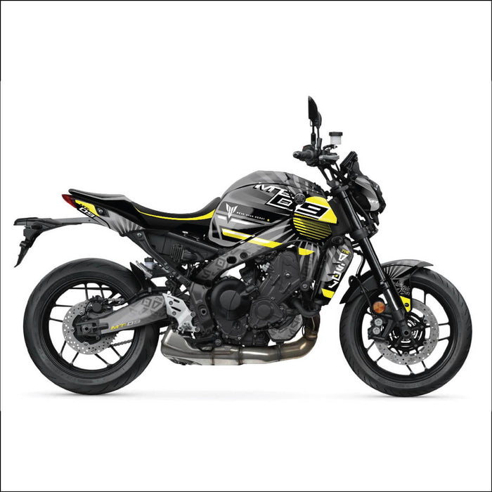 YAMAHA MT-09 Graphic Grey and Yellow Graphic Kit 2020-2023