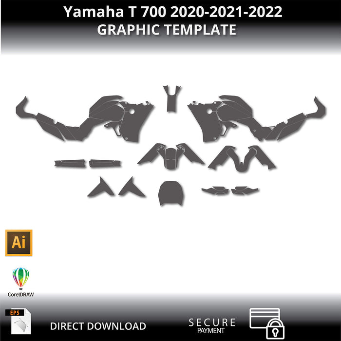 Yamaha T 700 2020-2021-2022 Motorcycle 1:1 Vector Graphic Template