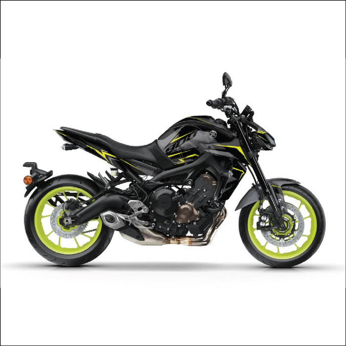 YAMAHA MT-09 Yellow and Black Graphic Kit 2014-2024