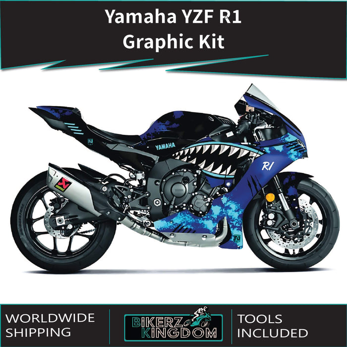 Yamaha YZF R1 Blue Shark Graphic Kit 2020-2024 Models