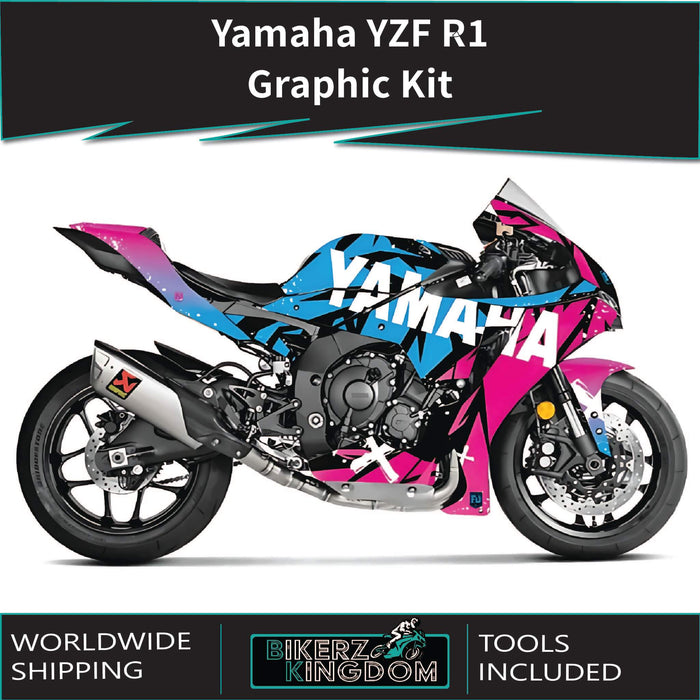 Yamaha YZF R1 Blue Pink Graphic Kit 2020-2024 Models