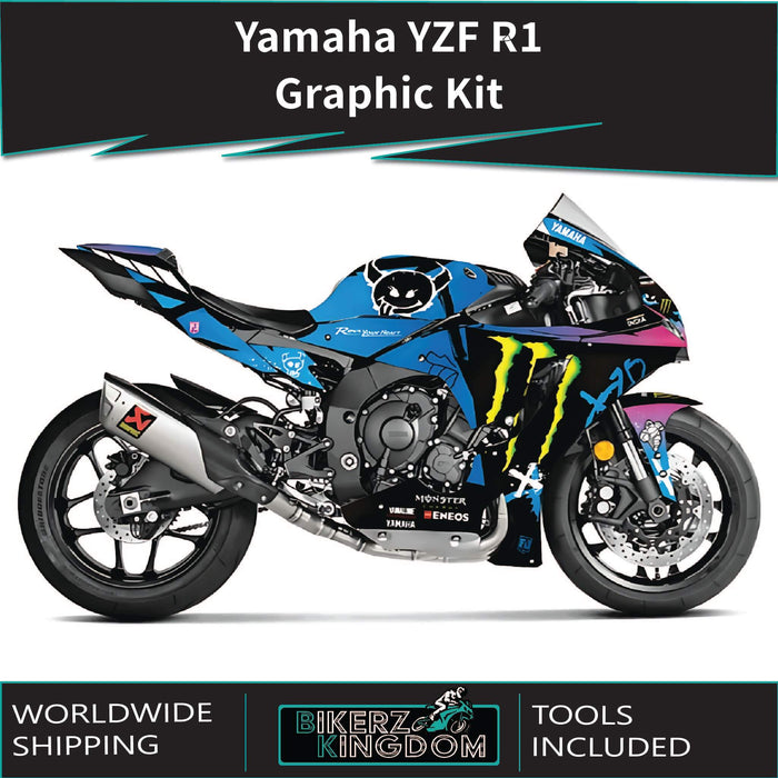 Yamaha YZF R1 Blue Monster Energy Graphic Kit 2020-2024 Models