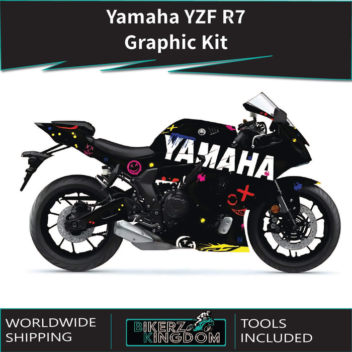 Il kit grafico Yamaha MT07 è adatto per decalcomanie grigie dal 2014 al 2017