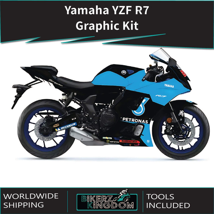 Yamaha YZF R7 Funky Blue Graphic Kit 2021-2024 Models