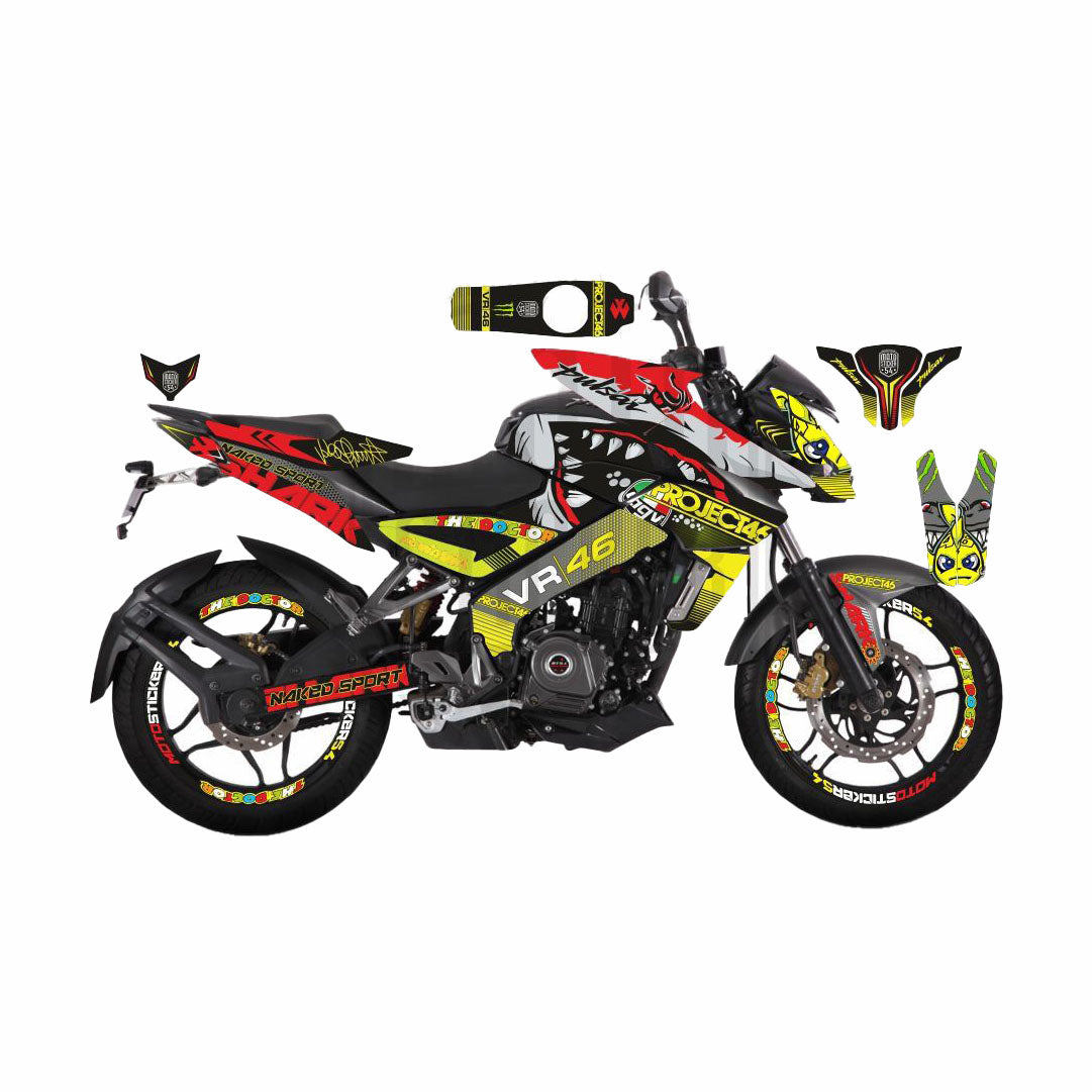 Bajaj Pulsar 2014 2022 NS200 Kit adesivi squalo Set di adesivi per d Bikerz Kingdom